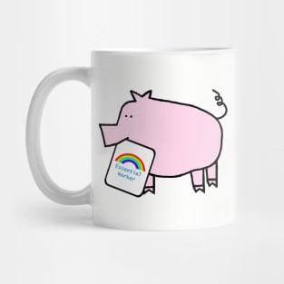 Jesus and Pink Pig Essential Worker Rainbow Mug